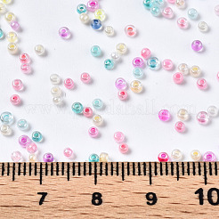 ガラスラウンドシードビーズ  丸い穴  混合スタイル  カラフル  2~2.5x1.5~2mm  穴：0.8mm  約450g /ポンド&nbsp;SEED-S057-R-002