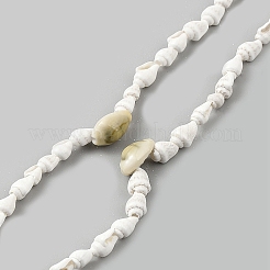 Natural Shell Beaded Long Necklaces for Summer Beach&nbsp;NJEW-WH0041-006