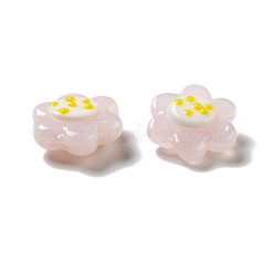 手作りランプワークビーズ  花  ラベンダーブラッシュ  18~19x20.5x8.5mm  穴：1.6mm&nbsp;LAMP-E024-01A