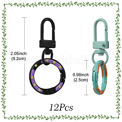 合金スプリングゲートリング12個  回転式スナップフック留め具付き  ミックスカラー  52mm&nbsp;HJEW-YW00095
