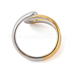 女性用304ステンレススチールオープンカフリング  18KGP本金メッキ  内径：18mm&nbsp;RJEW-Z058-03G