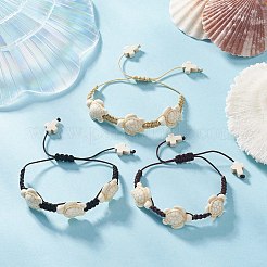 3Pcs 3 Color Dyed Synthetic Turquoise Turtle Braided Bead Bracelets Set for Kids&nbsp;BJEW-JB09407