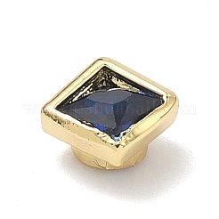 Square Brass Micro Pave Cubic Zirconia Cabochons&nbsp;KK-P345-13G-E09
