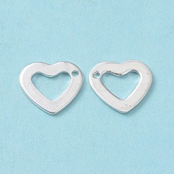 201ステンレススチールオープンハートチャーム  中空  銀  10x11x1mm  穴：1mm&nbsp;STAS-L234-078S