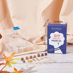 Wood Beads Dangle Earrings DIY Making Kit&nbsp;DIY-SC0017-64
