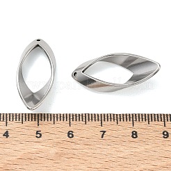 304ステンレスペンダント  マーキーズシェイプのチャーム  切り取る  ステンレス鋼色  26x12x5mm  穴：1mm&nbsp;STAS-K291-20A-P