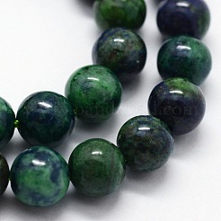 天然クリソコラとラピスラズリビーズ連売り  染め  ラウンド  8mm  穴：0.8mm  約47個/連  14.96インチ（38cm）&nbsp;X-G-I199-37-8mm