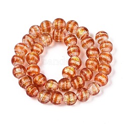 Handmade Foil Glass Beads Strands&nbsp;FOIL-N033-05E