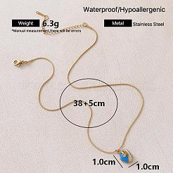 Vintage European 304 Stainless Steel Half Oval Pendant Necklaces for Women&nbsp;PK1289