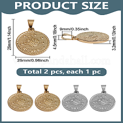 2個2色304ステンレスペンダント  十二星座/十二支のサインとフラットラウンド  蠍座  29x25x3.2mm  穴：9x4.5mm  1pc /カラー&nbsp;STAS-LP0003-92E