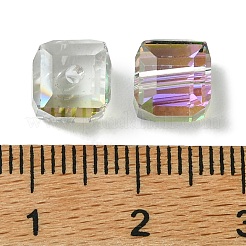 100Pcs Transparent Electroplate Glass Beads&nbsp;GLAA-K064-08A-HR02