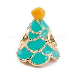 Brass Enamel European Beads&nbsp;KK-P201-33G