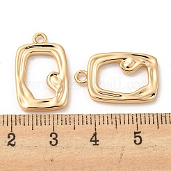 真鍮チャーム  長持ちメッキ  長方形  ゴールドカラー  21x13x2mm  穴：1.8mm&nbsp;KK-P250-13G