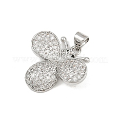 Brass Micro Pave Cubic Zirconia Pendants&nbsp;KK-P323-10P