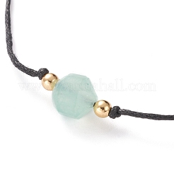 Faceted Natural Dyed Green Aventurine Pendant Necklaces&nbsp;NJEW-JN03230-04