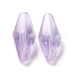 K9ガラス  透明ガラスビーズ  多面カット  双円錐形  プラム  12x6mm  穴：1mm&nbsp;X-GLAA-G078-B-02