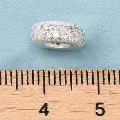 Rack Plating Brass Cubic Zirconia European Beads&nbsp;KK-K372-12S