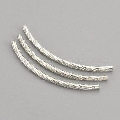 925スターリングシルバービーズ  チューブ  ファンシーカット  銀  20x1.5mm  穴：1mm&nbsp;STER-S002-01