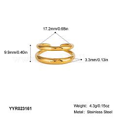 女性用二重層ステンレススチールカフリング  18KGP本金メッキ  3.3x9.9mm  内径：17.2mm&nbsp;EP7559-1