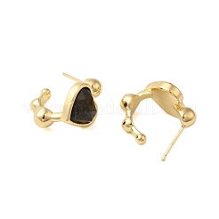 Natural Labradorite Heart Stud Earrings&nbsp;EJEW-K287-01G-07