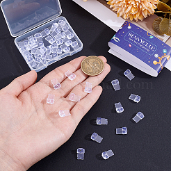 50 個のプラスチックモバイル防塵プラグ  透明  1.2x0.8x0.45cm&nbsp;FIND-SC0022-51