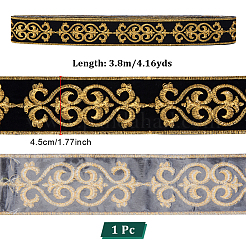 Ethnic Style Floral Pattern Embroidery Polyester Ribbons&nbsp;OCOR-WH0104-44C