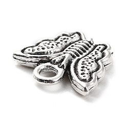 チベット風合金チャーム  バタフライチャーム  アンティークシルバー  12x13x2mm  穴：2mm  約442個/500g&nbsp;PALLOY-P293-009AS