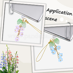 6Pcs 6 Colors Acrylic & Glass Mobile Straps&nbsp;HJEW-SC0002-91