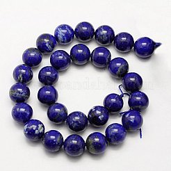 天然石ラピスラズリビーズ連売り  ラウンド  5mm  穴：1mm  約77個/連  15.3インチ&nbsp;G-G423-5mm-AB
