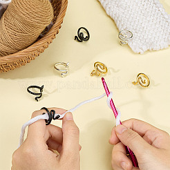 12Pcs 6 Colors Snake Alloy Wrapped Cuff Ring Yarn Guide Finger Holder&nbsp;DIY-FG0008-29