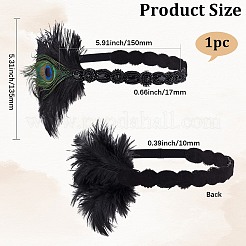 Alloy & Rubber & Rhinestone & Feathers & Seed Glass & Plastic Headbands&nbsp;OHAR-WH20011-15A