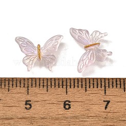 蓄光樹脂カボション  蝶  暗闇で光る  グリッターパウダー付き  ピンク  10x13x2mm&nbsp;CRES-R458-10A-03