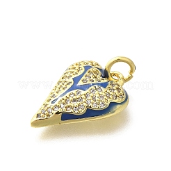 Brass Micro Pave Clear Cubic Zirconia Enamel Pendants&nbsp;KK-M297-15G