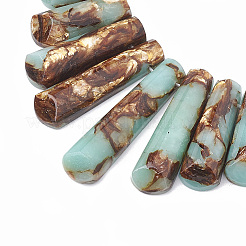 Assembled Bronzite and Synthetic Aqua Terra Jasper Beads Strands&nbsp;X-G-S326-005