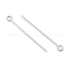 変色しにくい304ステンレススチール製アイピン  ステンレス鋼色  30mm  穴：2mm  ピン：0.7mm&nbsp;STAS-D448-A-019P