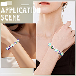 30Pcs Printed Round with Flower Pattern Silicone Focal Beads&nbsp;SIL-SC0002-84J