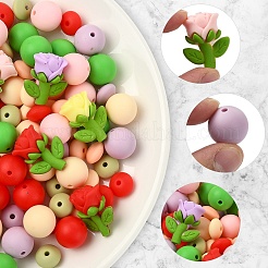108Pcs 14 Styles Silicone Beads&nbsp;SIL-YW0002-68