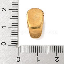 304ステンレススチールラインストーンビーズ  スカル  PVD真空メッキ  長持ちメッキ  ゴールドカラー  ライトシャム  15x9x9mm  穴：2mm&nbsp;STAS-S183-03G-C