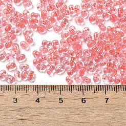 ガラスシードビーズ  ピーナッツ  トマト  3.5~4x2~2.5x2~2.3mm  穴：0.8mm  約8000個/ポンド&nbsp;SEED-K009-08B-05
