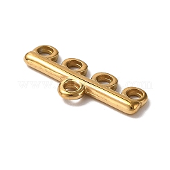 304ステンレスシャンデリア部品リンク  バーリンク  5のループ  ゴールドカラー  8x19x2mm  穴：1.8mm&nbsp;STAS-P395-17C-G