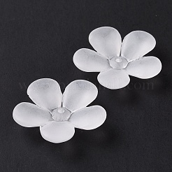 5枚の花弁透明アクリルビーズキャップ  艶消し  花  ホワイトスモーク  28x28.5x7mm  穴：1.8mm  約322個/500g&nbsp;OACR-A017-12