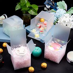 透明なプラスチックの箱  正方形  ホワイト  完成品：8x8x8cm  23.7x16x0.1cm&nbsp;CON-WH0092-09A