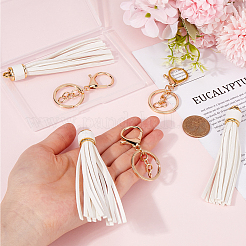 DIY PU Leather Tassels Keychain Kits&nbsp;DIY-SC0026-20C