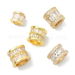 5Pcs 5 Styles Brass Micro Pave Cubic Zirconia European Beads&nbsp;KK-CJ0005-77