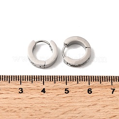 304ステンレススチールフープピアス  ステンレス鋼色  ガラスと  透明  13x4mm&nbsp;EJEW-L302-02P-03