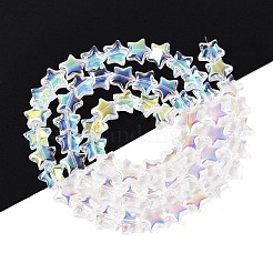 Electroplate Transparent Glass Beads Strands&nbsp;EGLA-N057-06A-01