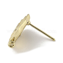 真鍮スターイヤリング金具  不規則な木目  14KGP本金メッキ  16x12mm  穴：0.7mm  ピン：12mm&nbsp;KK-R154-06G