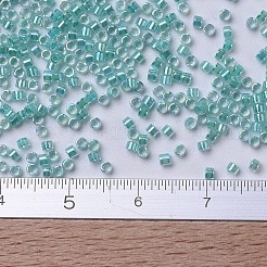 MIYUKIデリカビーズ  シリンダー  日本製シードビーズ  11/0  （db0079)ターコイズグリーン裏地クリスタルab  1.3x1.6mm  穴：0.8mm  約10000個/袋  50 G /袋&nbsp;SEED-X0054-DB0079