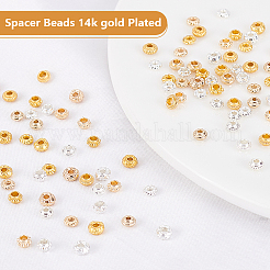 120個15スタイルの亜鉛合金スペーサービーズ  ロンデル  ミックスカラー  3.5~4x1.5~2mm  穴：1.2~1.4mm  8個/スタイル&nbsp;FIND-GA0004-65