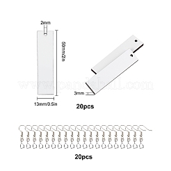 木材ダングルピアス  真鍮のピアスフックとアイスピックピンチベイル  長方形  プラチナ  矩形：50x13x3mm  穴：2mm  ピアスフック：30mm  ピン：0.7mm  10セット /箱&nbsp;EJEW-SC0001-19P